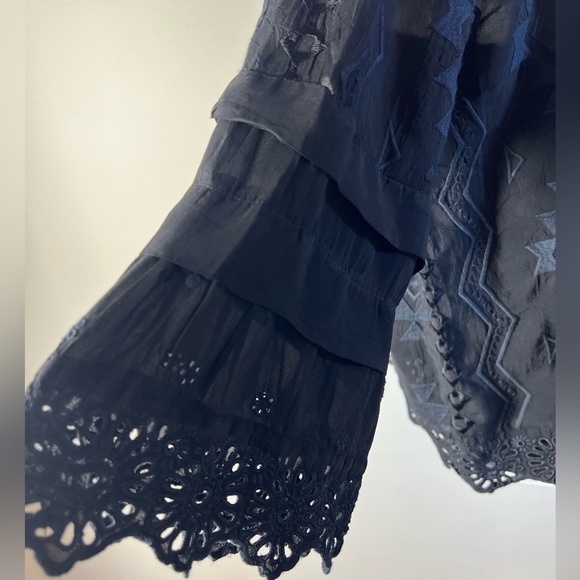 Johnny Was Black Ari Eyelet Blouse, XS with Black Lace Slip Cami,  Size M, NWT - Picture 8 of 16